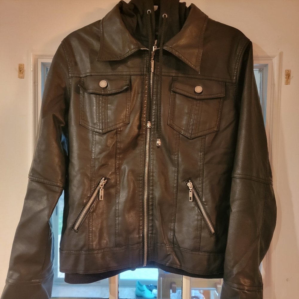 Black Leather Jacket, size Medium
